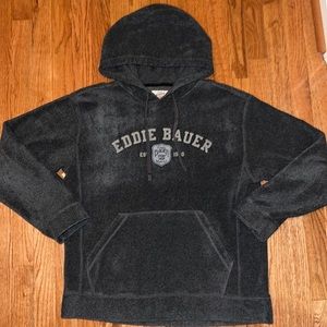 Eddie Bauer Original Sport Shop Gray Hoodie Sweatshirt Unisex Size Small
